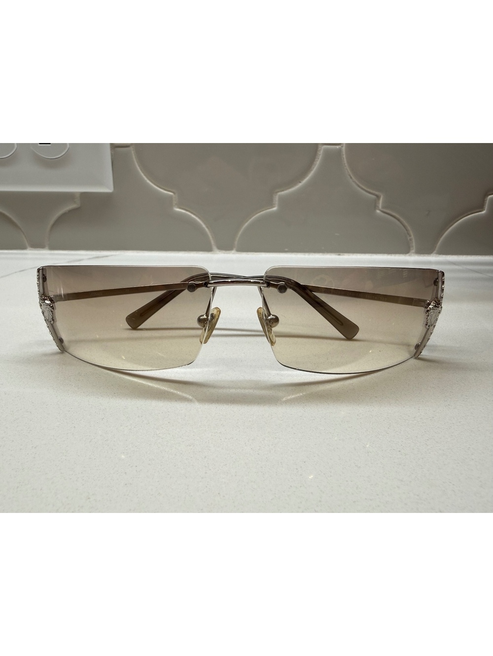 Authentic vintage Versace Rimless Sunglasses y2k circa early 2000s